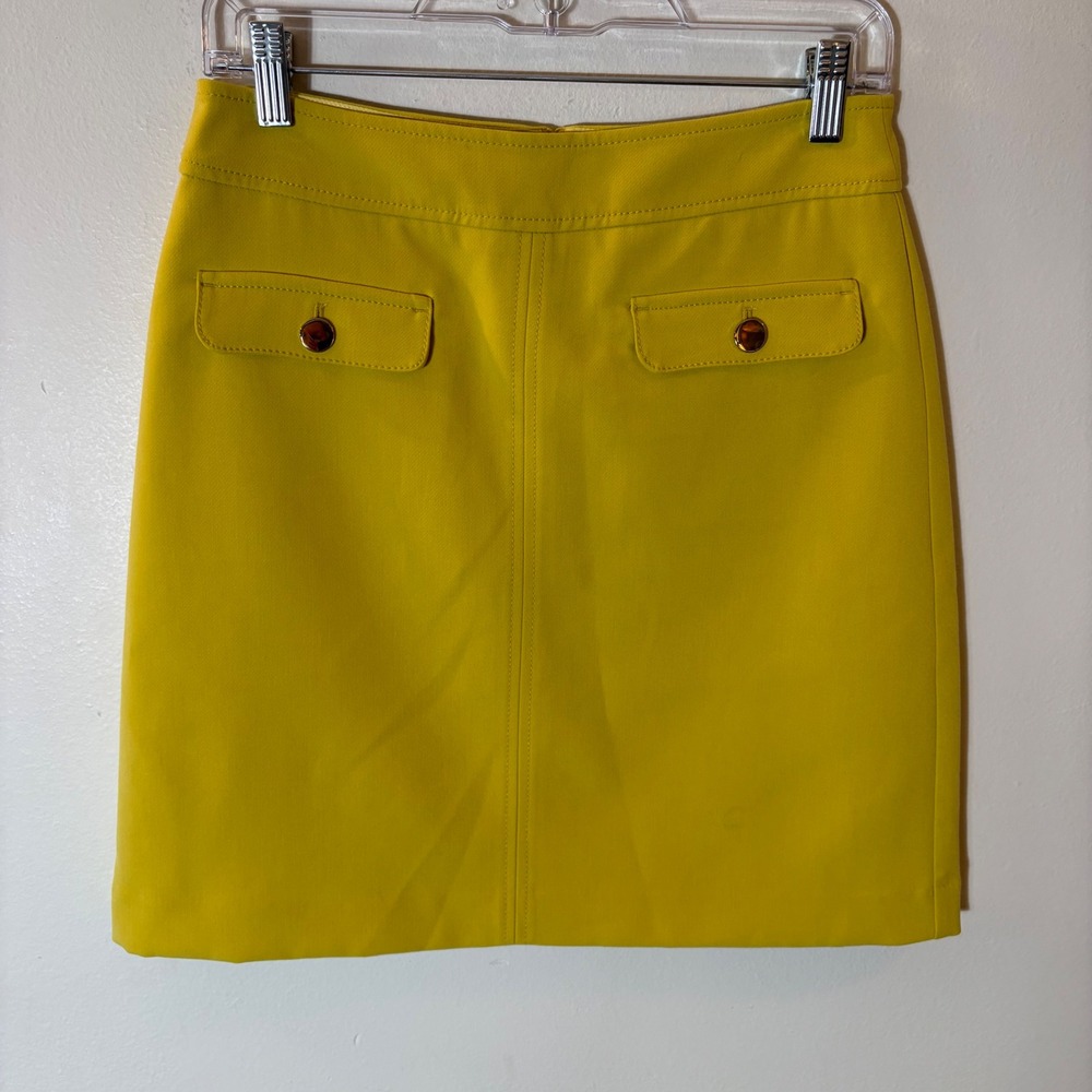 LOFT Yellow A-Line Pocket Detail Skirt‎ Size 2